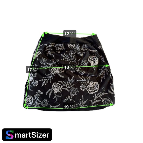 Lands End Size 4 Women's Floral Black Sport‎ Skirt Elastic Waist Lightweight - Picture 2 of 6